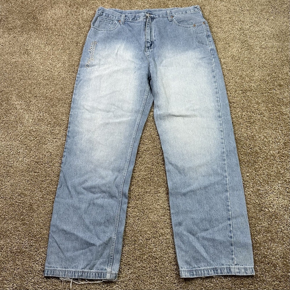 Vintage Y2K Baggy denim jeans Def Jam mens size 40x34 00s streetwear Hip Hop